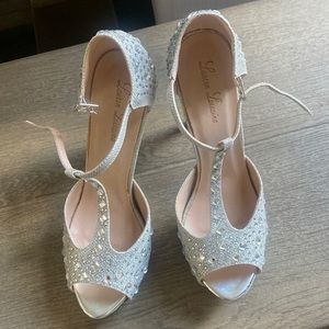 Silver High Heels Size 10
